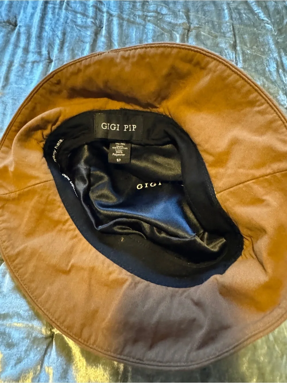 GIGI PIP Brown Bucket Hat with Black Lining